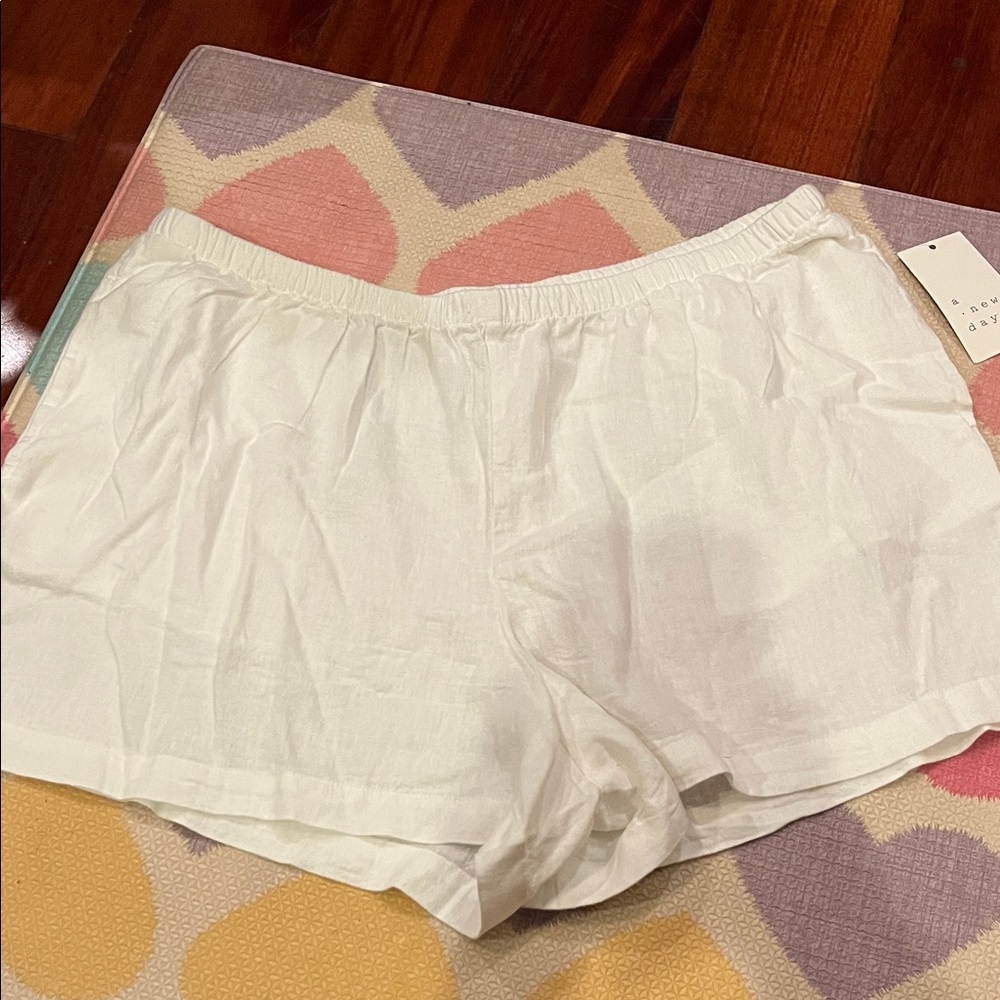 A New Day white large Linen Shorts new